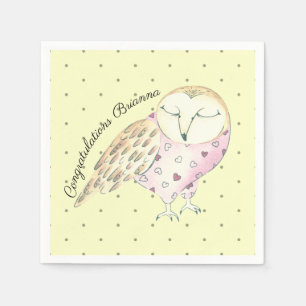 Whimsical Owl Personalised Napkin