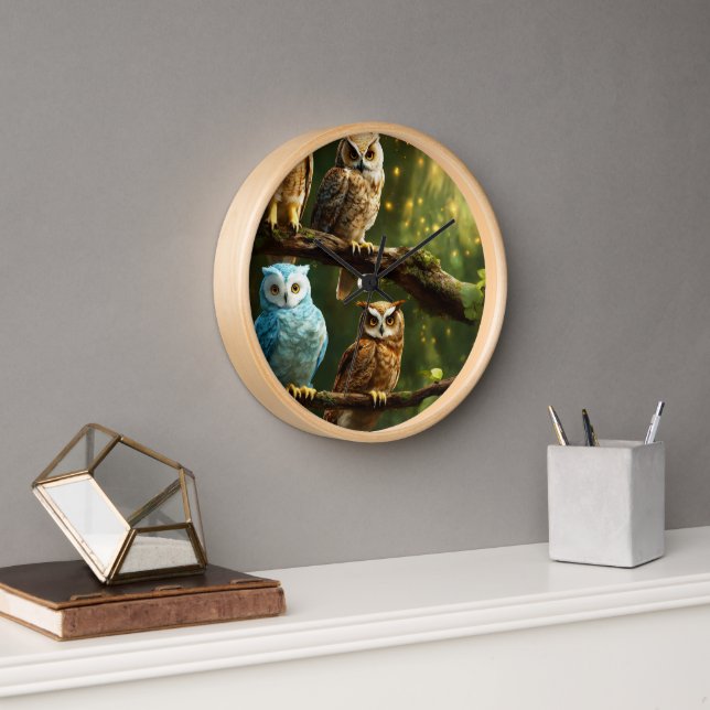 Whimsical Owl Timekeeper Clock (Office)