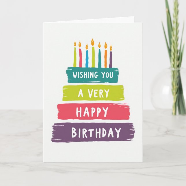 Whimsical Painted Birthday Card (Front)