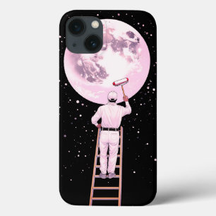 Whimsical "Painter of the Moon" Surreal  iPhone 13 Case