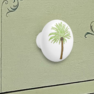 Whimsical Palm Tree Ceramic Knob