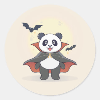 Whimsical Panda Wizard with Magic Hat Classic Round Sticker