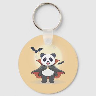 Whimsical Panda Wizard with Magic Hat Key Ring