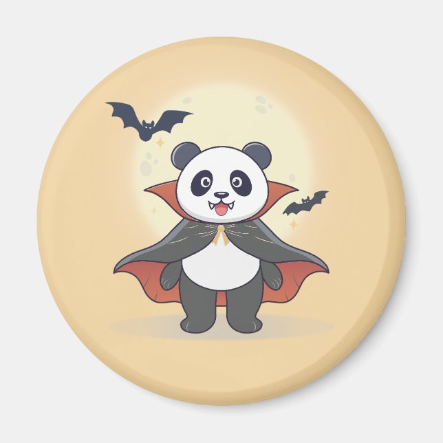 Whimsical Panda Wizard with Magic Hat Magnet (Front)