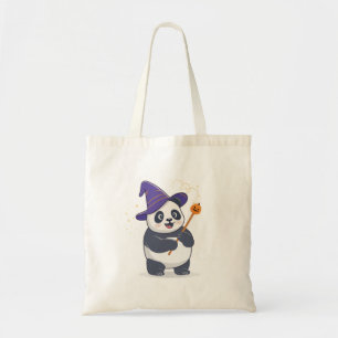 Whimsical Panda Wizard with Magic Hat Tote Bag