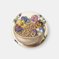 Whimsical Pansy Flower Cereal Bowl