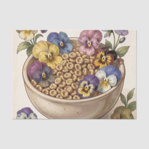 Whimsical Pansy Flower Cereal Bowl Tissue Paper