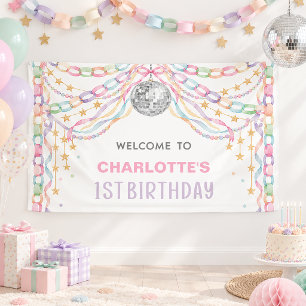 Whimsical Paper Chain 1st Birthday Party Welcome Banner