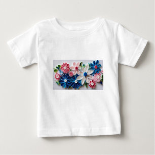 "Whimsical Paper Quilling Flowers" Baby T-Shirt