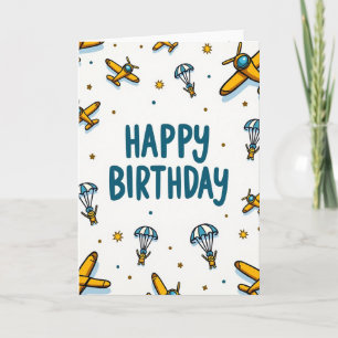 Whimsical Parachute Birthday Card