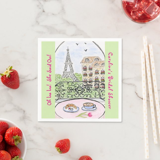 Whimsical Paris Eiffel Tower BRIDAL SHOWER  Napkin (Insitu)
