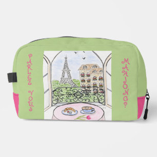 Whimsical Paris Eiffel Tower MAHJONG Zip Tile Bag