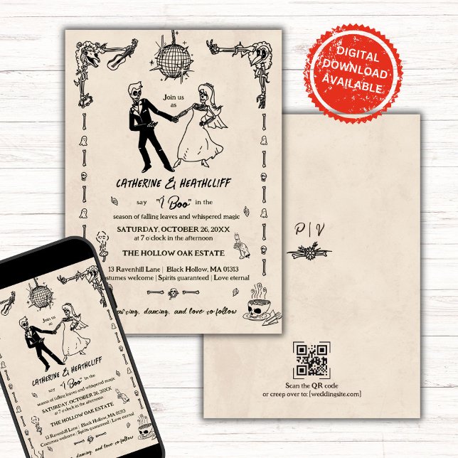 Whimsical Party Skeletons Till Death Invitation (Creator Uploaded)