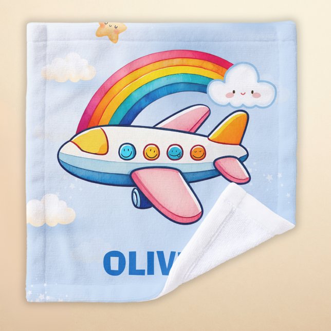 Whimsical Passanger Aeroplane with Rainbow Wash Cloth (Creator Uploaded)
