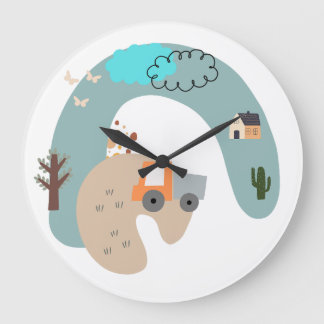 Whimsical Pastel Adventure Wall Clock