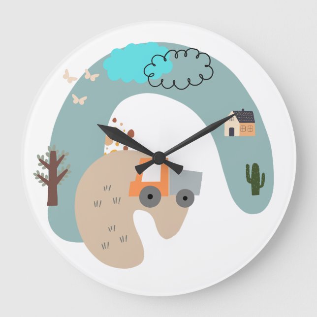 Whimsical Pastel Adventure Wall Clock  (Front)