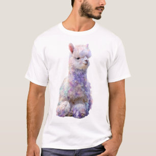 Whimsical Pastel Artistic Fluffy Alpaca Men T-Shirt