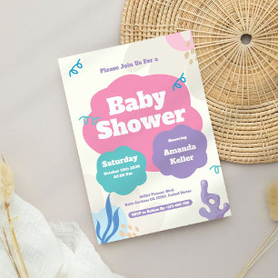 Whimsical Pastel Baby Shower Invitation
