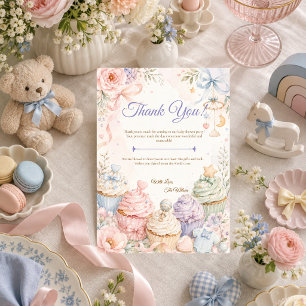 Whimsical Pastel Baby Shower Thank You Card