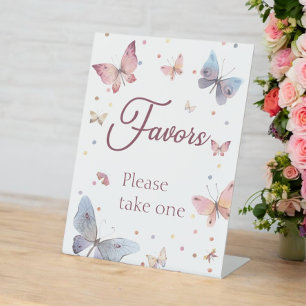 Whimsical Pastel Butterfly Favor Display Sign