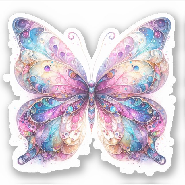 Whimsical Pastel Butterfly Stickers (Front)