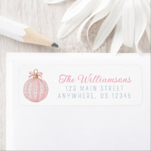 Whimsical Pastel Christmas Ornaments Address Return Address Label