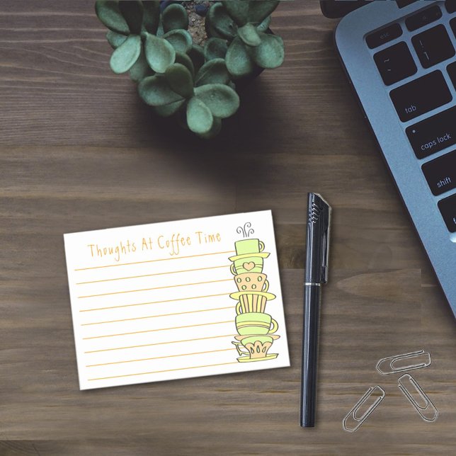 Whimsical Pastel Coffee Cup Stack Post-it Notes (Creator Uploaded)