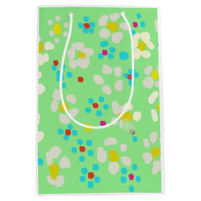 Whimsical Pastel Daisy Floral Medium Gift Bag (Front)