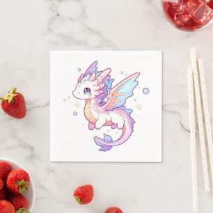 Whimsical Pastel Dragon Baby Shower Napkin