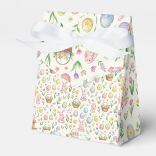 Whimsical Pastel Easter Bunny & Floral Pattern Favour Box
