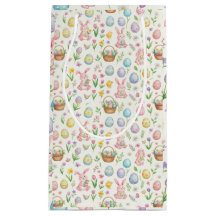 Whimsical Pastel Easter Bunny & Floral Pattern