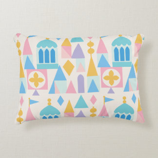 Whimsical Pastel Fairytale Castle Geometric Decorative Cushion