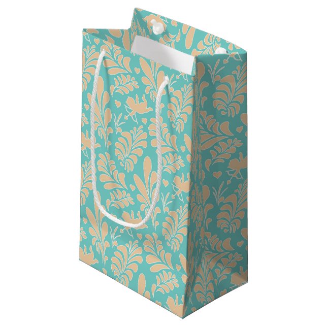 Whimsical Pastel Floral Valentine Small Gift Bag (Front Angled)
