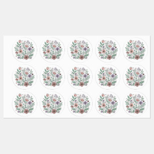 Whimsical Pastel Floral Wildflower Sticker