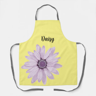 Whimsical pastel flower design - customise name apron