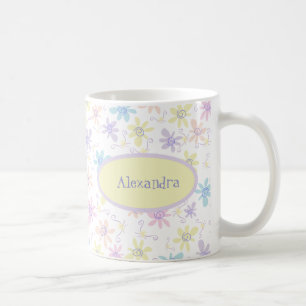 Whimsical Pastel Flowers Coffee Mug