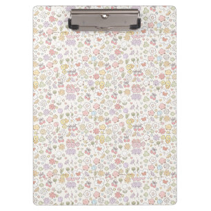 Whimsical Pastel Garden: A Pattern of Floral Clipboard