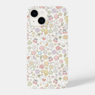 Whimsical Pastel Garden: A Pattern of Floral iPhone 14 Case
