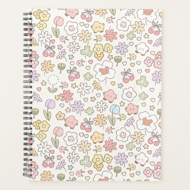 Whimsical Pastel Garden: A Pattern of Floral  Planner (Front)