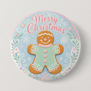 Whimsical Pastel Gingerbread Man 7.5 Cm Round Badge