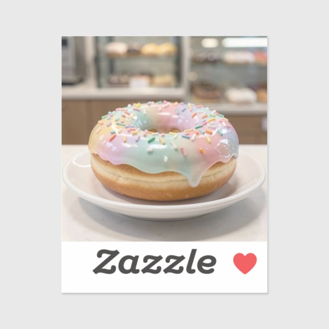 Whimsical Pastel Glass Glaze Doughnut Glossy   (Sheet)
