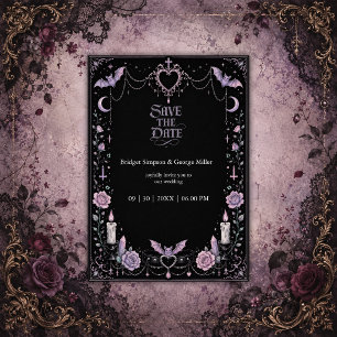 Whimsical Pastel Gothic Kawaii Wedding Invitation