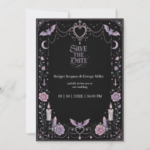 Whimsical Pastel Gothic Kawaii Wedding Invitation