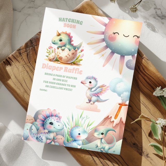 Whimsical Pastel Hatching Diapper Raffle Enclosure Card (Creator Uploaded)