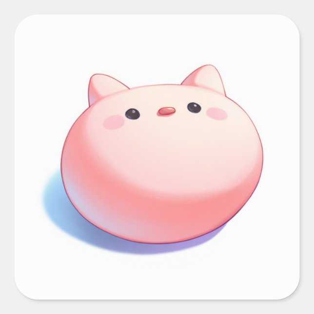 Whimsical Pastel Illustration Square Sticker (Front)