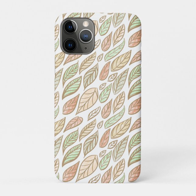 Whimsical Pastel Leaf Art Protective  Case-Mate iPhone Case (Back)
