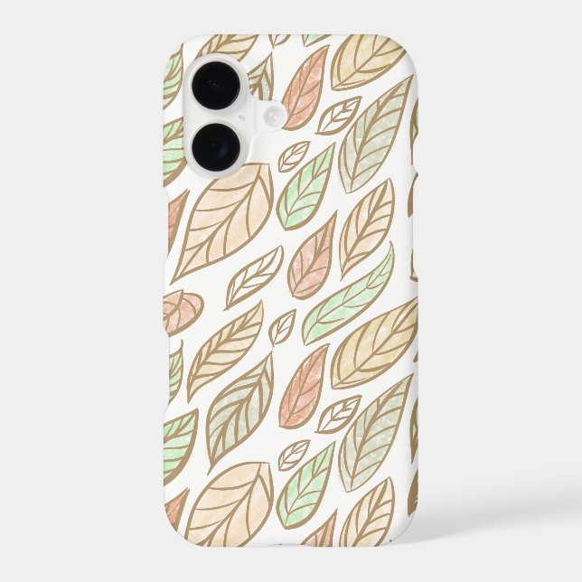 Whimsical Pastel Leaf Art Protective Phone Case (Back)