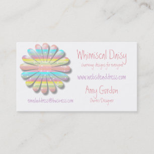 Whimsical Pastel Star Daisy Flower Business Card