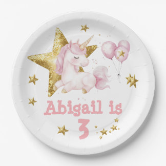 Whimsical Pastel Unicorn Pony Party Paper Plate