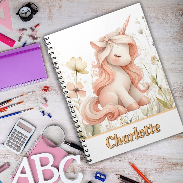 Whimsical pastel unicorn wildflower notebook (Creator Uploaded)